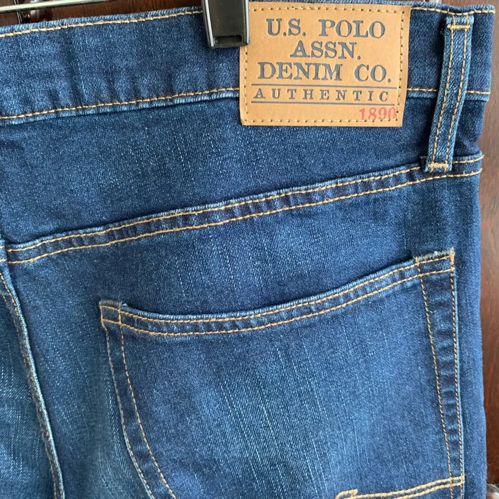 US Polo Assn USPA Men’s Jeans Straight Leg 36W 32L cotton stretch NWOT gold pony
